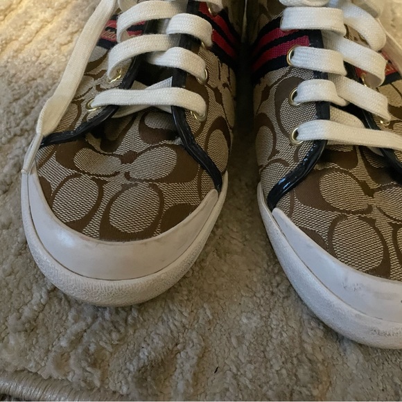 Coach Women’s Tan Sneakers Sz 10 - Picture 5 of 7